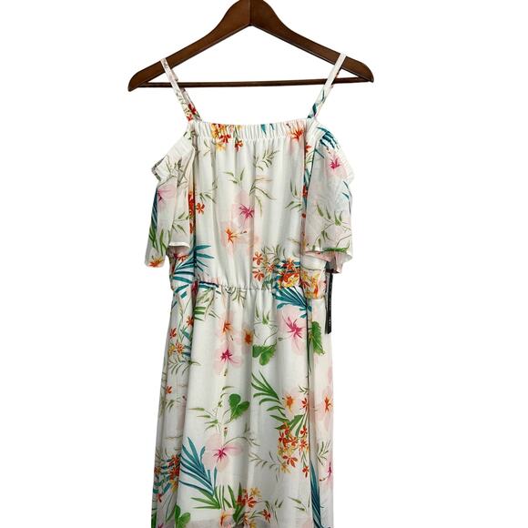NEW! As U Wish Floral Elastic Waist Dress Off Shoulder - M - Picture 1 of 7